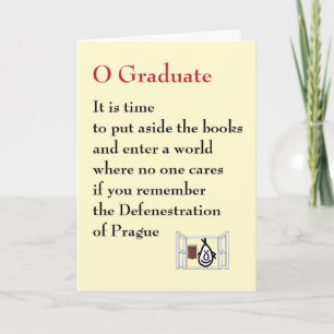 O Graduate - ein sonderbares Abschluss Gedicht Karte