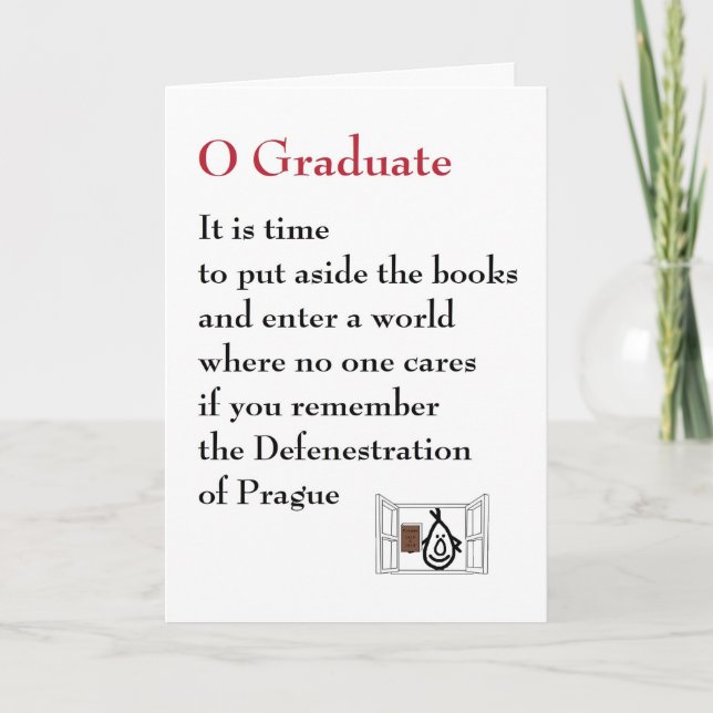 O Graduate - ein sonderbares Abschluss Gedicht Karte (Vorderseite)