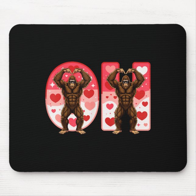 O-h Couples Matching Funny Bigfoot In Midwestern V Mousepad (Vorne)