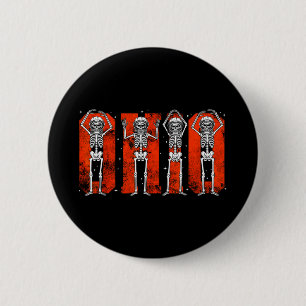O-h-i-o lustiger Skelett-Astronaut in Artemis zurü Button