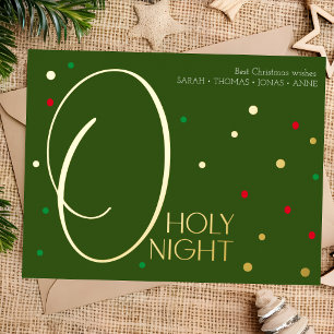 O heilige Nacht Gold elegante Weihnachtskarte Folien Feiertagspostkarte