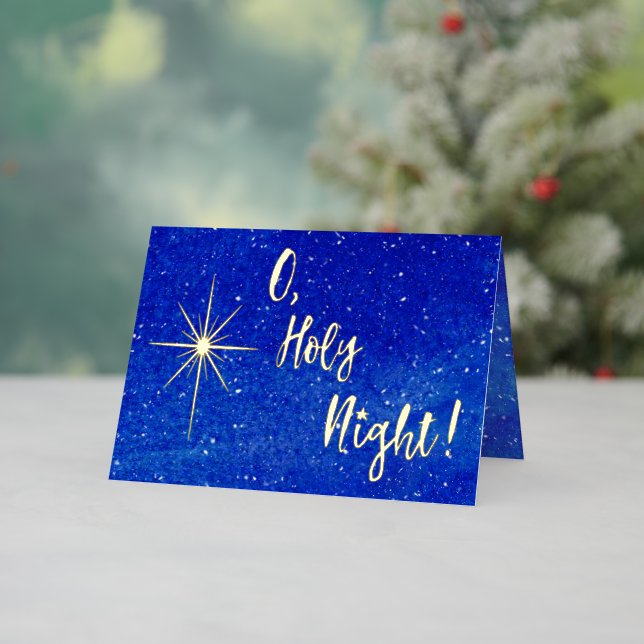 O Heilige Nacht Gold Star Blue Religided Gilded (Feiertag In Situ)
