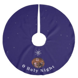 O Heilige Nacht Polyester Weihnachtsbaumdecke