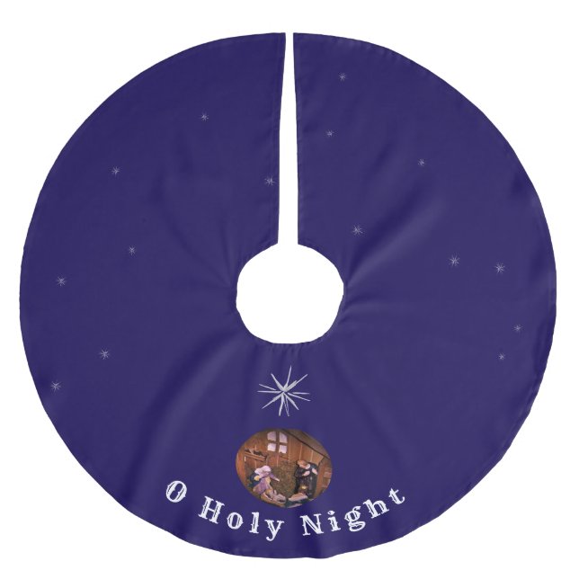 O Heilige Nacht Polyester Weihnachtsbaumdecke (Vorderseite)
