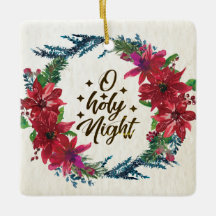 O Heilige Nacht Rote Poinsettia Personalisierte We