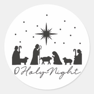 O Heilige Nacht Runder Aufkleber