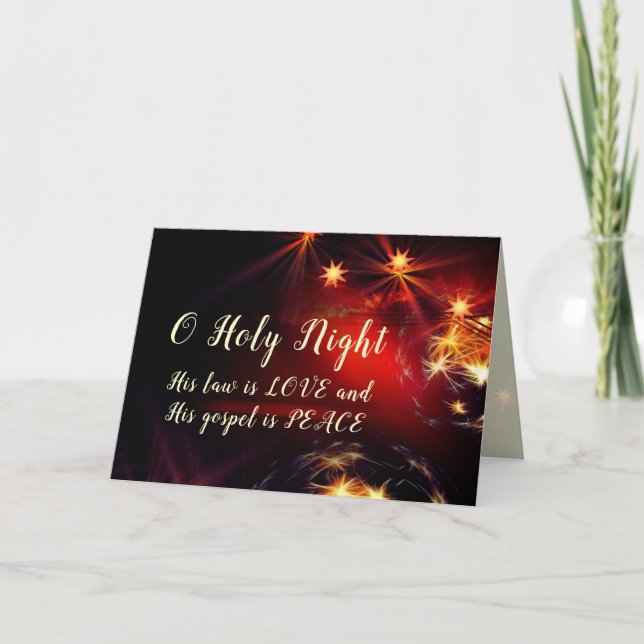 O Heilige Nacht, Sein Gesetz ist LIEBE, Weihnachte Karte (Vorderseite)