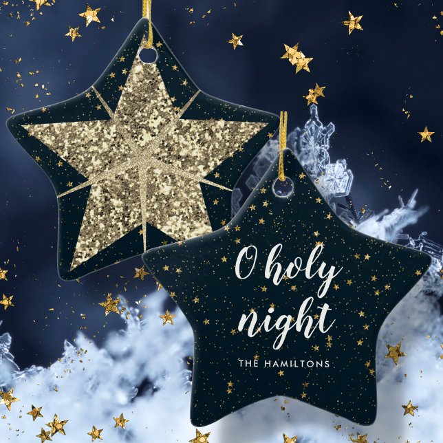 O Heilige Nacht | Sterne sind eine leuchtend leuch Keramik Ornament (Von Creator hochgeladen)