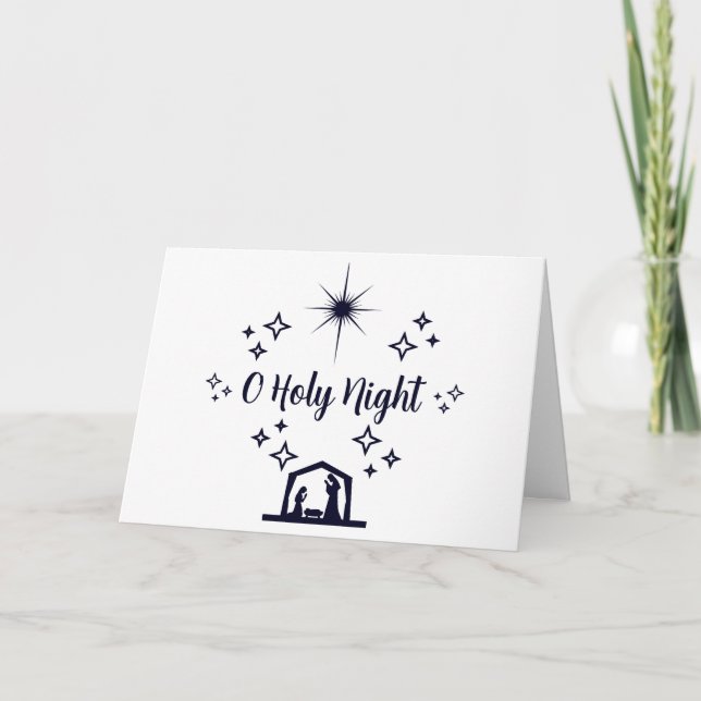 O Heilige Nacht Weihnachten Minimalistische Typogr (Vorderseite)
