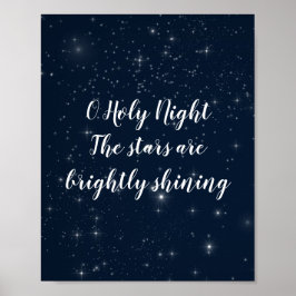 O Heilige Nacht Weihnachten Texte Eleganter Urlaub Poster