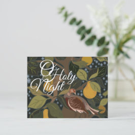 O Heiliger Nachtpartridge in einer Birnenbaumpostk Postkarte
