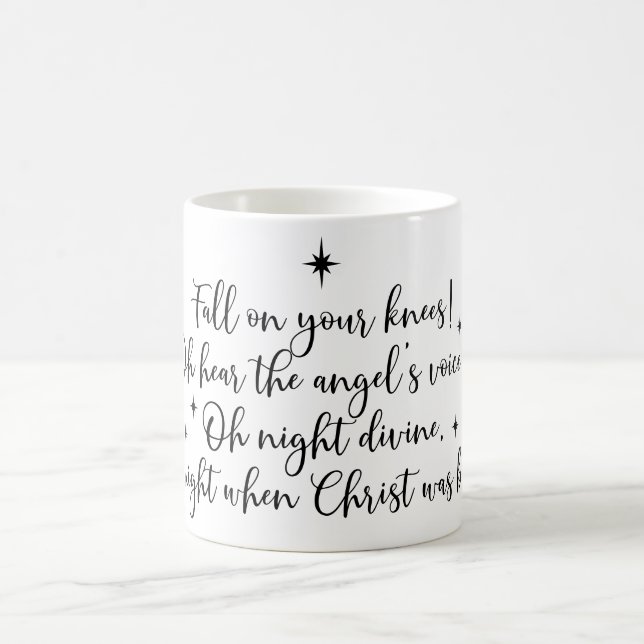 O Holy Night Christmas Lyrics Coffee Mug (Centre)