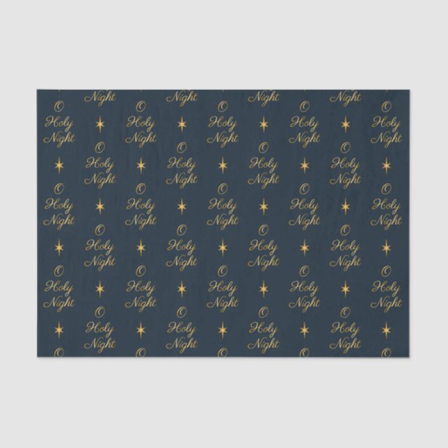 O Holy Night Navy & Gold Seidenpapier (Vorderseite)