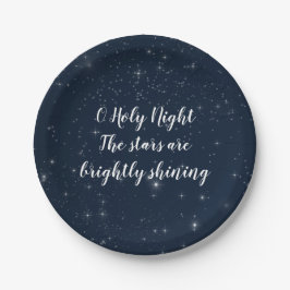 O Holy Night Stars Weihnachtslied Pappteller