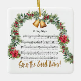 O HOLY NIGHT Vintage Weihnachtskrippe Hymne Keramikornament