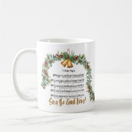 O HOLY NIGHT Weihnachtskrippe Hymne-Schrift Kaffeetasse