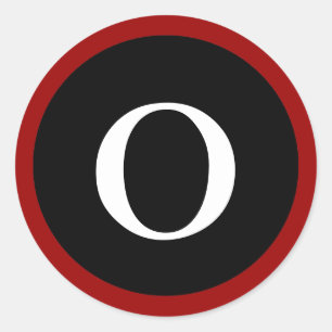 O : initiale O Lettre O Autocollants Rouge, Blanc
