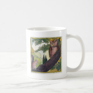 O ist die alte Eule, die in einem Baum sitzt Kaffeetasse