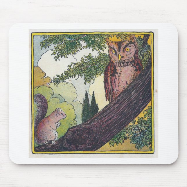 O ist die alte Eule, die in einem Baum sitzt Mousepad (Vorne)