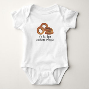 O ist für den Zwiebelrings Junk Food Frions Feinsc Baby Strampler