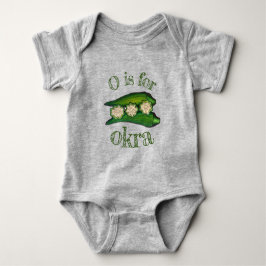 O ist für OKRA Southern Food Cooking Pflanze Baby Strampler