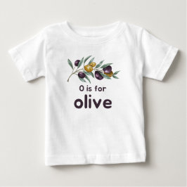 O ist für OLIVE Green Veggie Alphabet O Baby T-shirt