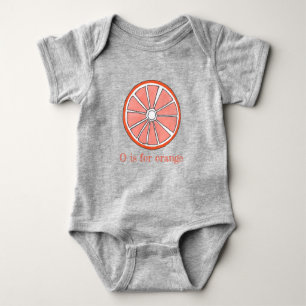 O ist für Orange Citrus Fruit Slice Feinschmecker Baby Strampler