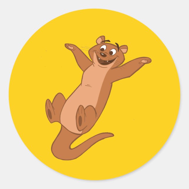 O ist für Otter Runder Aufkleber (Vorderseite)