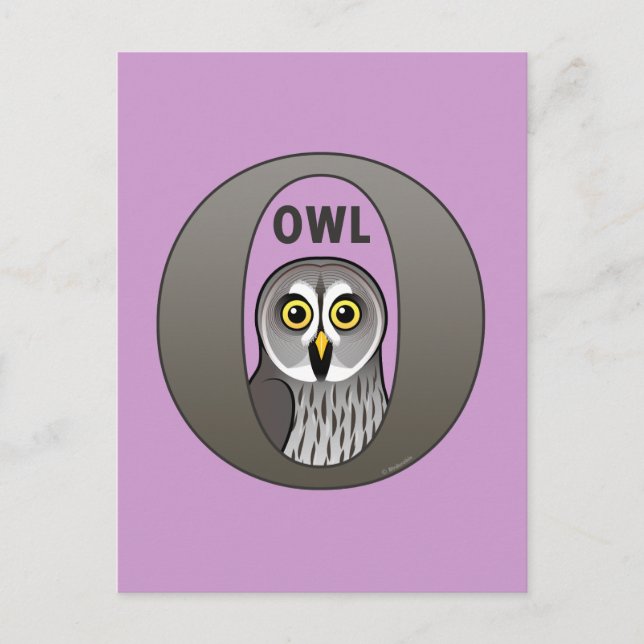 O ist für Owl Postkarte (Vorderseite)