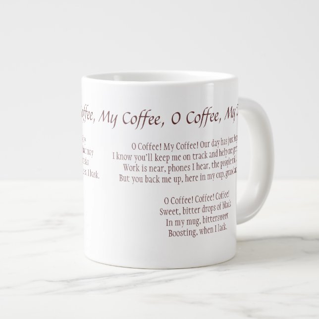 O-Kaffee, Mein Kaffee (O Captain, mein Kapitän) Ta Jumbo-Tasse (Vorderseite Rechts)