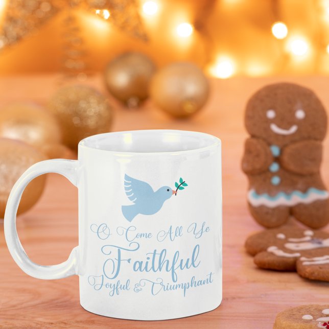 O komm, dein treuer, religiöser Weihnachtsabend Kaffeetasse (Von Creator hochgeladen)