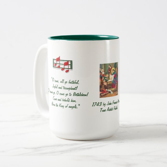 O komm deine ganze leidenschaftliche Hymne Zwei-To Zweifarbige Tasse (Vorderseite Links)