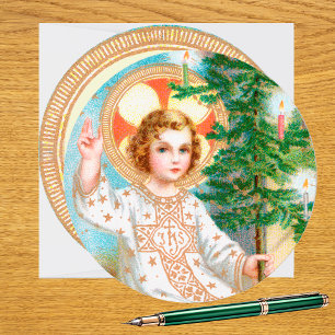 O komm, o komm, Emmanuel (Detail) Runde Advent-Ank Karte