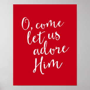 O kommen ließ uns ihn verehren Weihnachtsdruck Poster