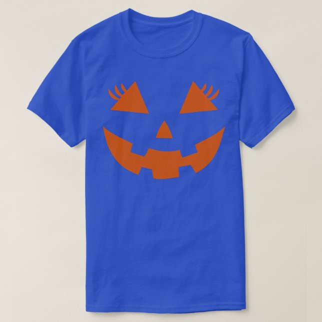o Lantern niedliche Kürbisgesicht mit Wimpern halb T-Shirt (Design vorne)