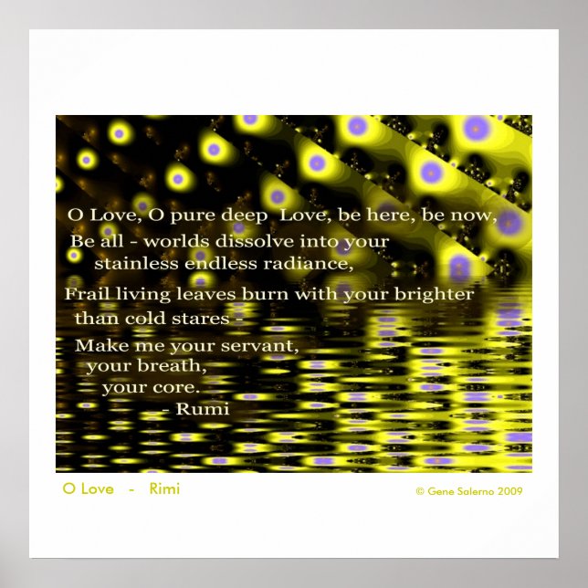 O Liebe - Rumi Poster (Vorne)