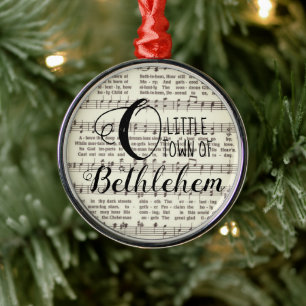O Little Town of Bethlehem Metal Ornament Aus Metall