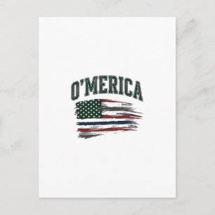 O’Merica Vintage-Flag-Shirt-Design mit Absicht bes Postkarte