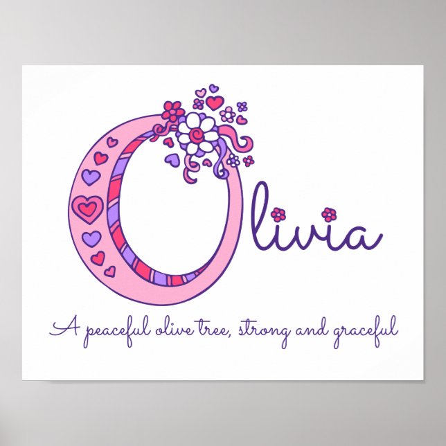 O monogram art Olivia girls name meint poster (Vorne)