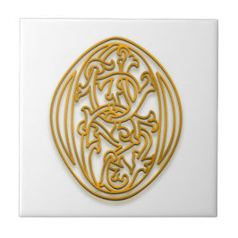 O Monogram "Irish Gold" Keramik Tile Fliese