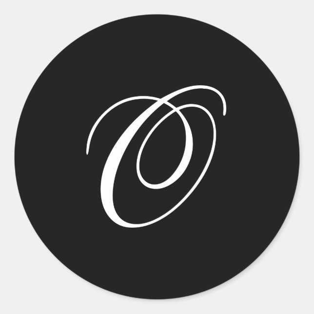 O Monogramm-Aufkleber Runder Aufkleber (Vorderseite)