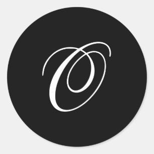 O Monogramm-Aufkleber Runder Aufkleber