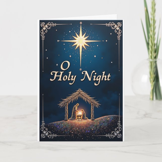 Ô Nuit Sainte Carte de Noël (Devant)