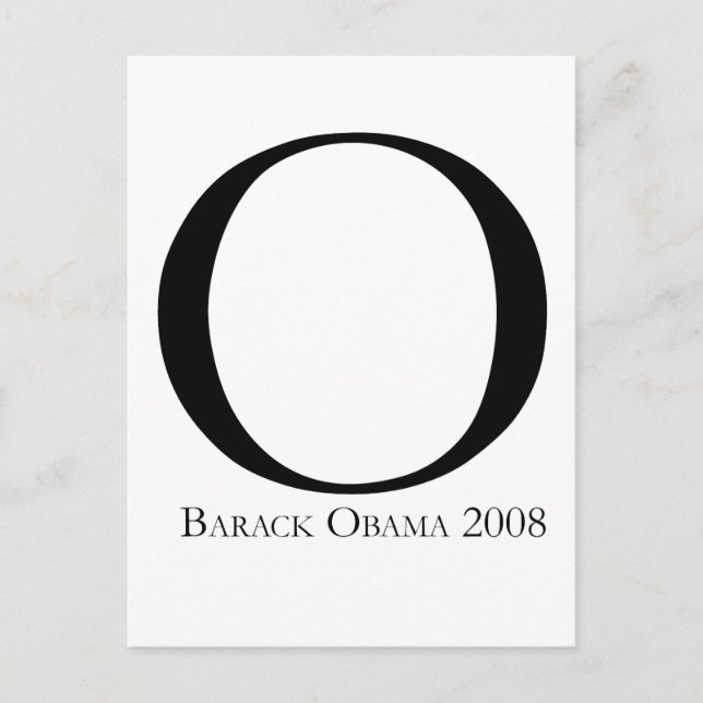 O: Obama für Präsident T - Shirt Postkarte (Vorderseite)