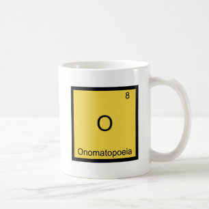 O - Onomatopoesie Lustiges Chemie-Element-Symbol Kaffeetasse