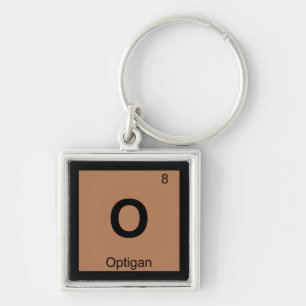 O - Optigan Musik Chemie Periodensystem Symbol Schlüsselanhänger