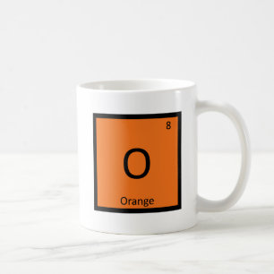 O - Orange Frucht Chemie Periodensystem Symbol Kaffeetasse