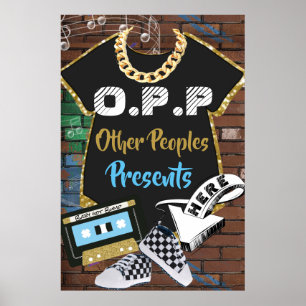 O.P.P Hip Hop Baby {Blau Gold} 24"x36" Groß Poster