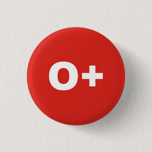 O+ Positives Abzeichen Blut-Art-/Gruppen-relativer Button