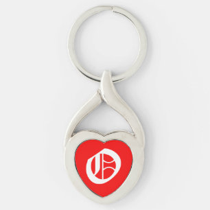 "O" Red Heart Schlüsselanhänger
